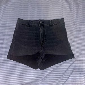 High-waisted black shorts